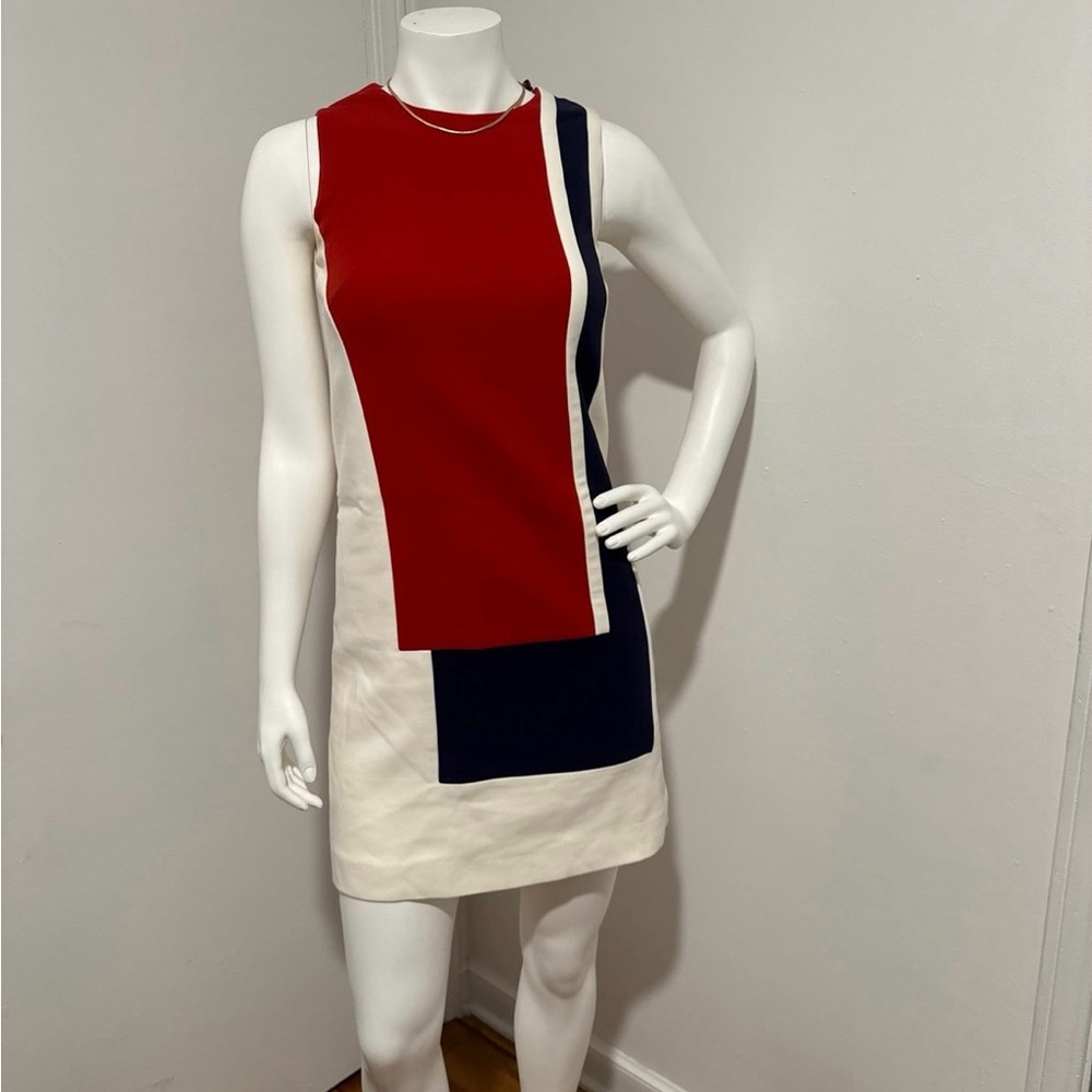 Salvatore Ferragamo Asymmetrical Dress - Red, White, and Blue